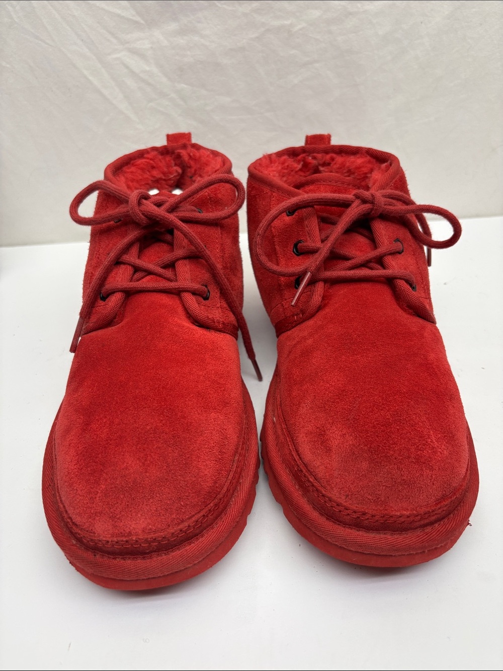 UGG Neumel Men's Red Suede Lace-Up Boots, SZ 9